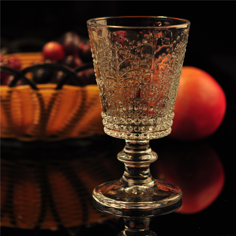 Big stemware clear glass candle holder, glass candle cup