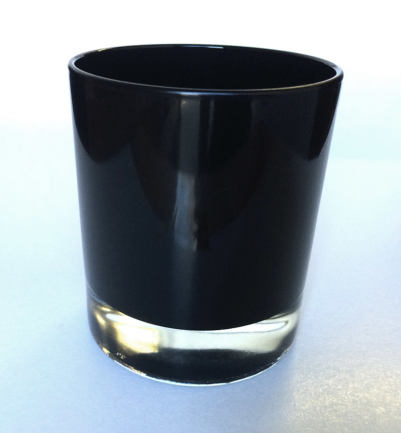 Black glass candle holders for wholesale