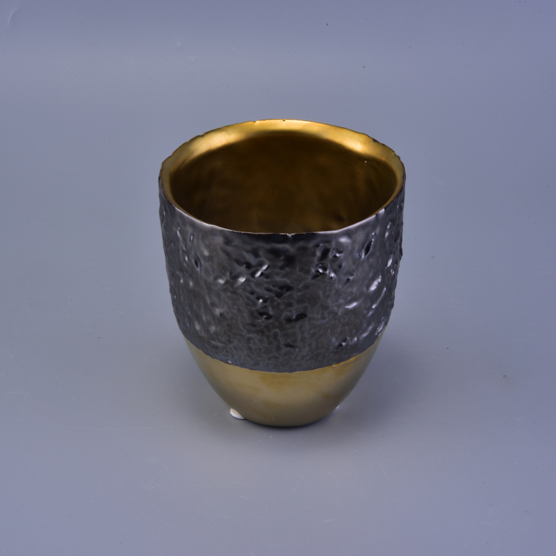 Nero vaso di ceramica rotondo