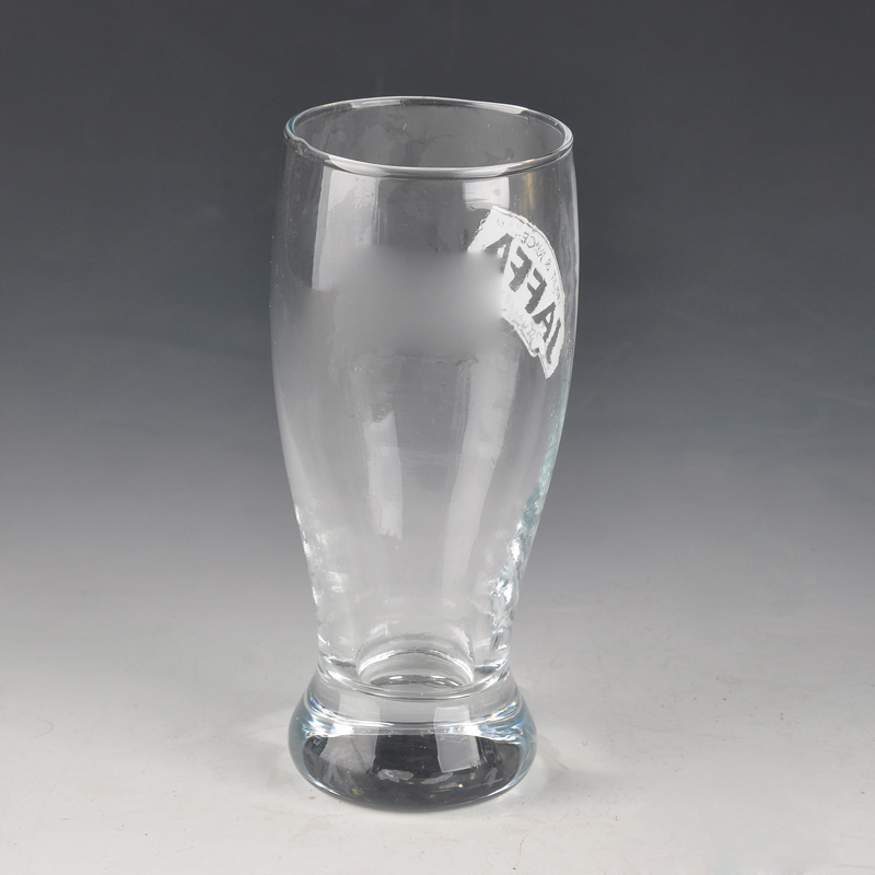 Blown glass clear beer glass