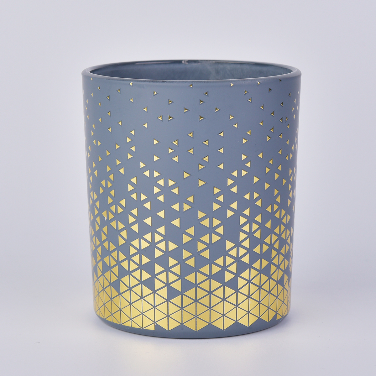 Pots de bougie bleue avec décoration décalcomanie doré
