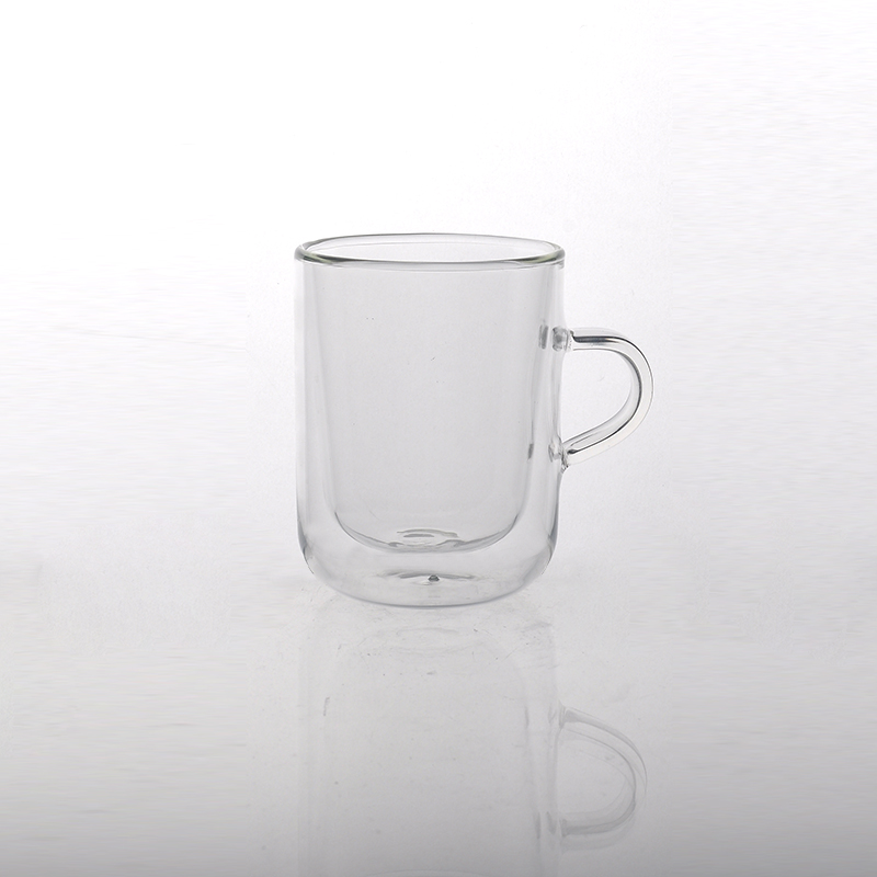 Tasse à double paroi de qualité alimentaire en verre potable borosilicate