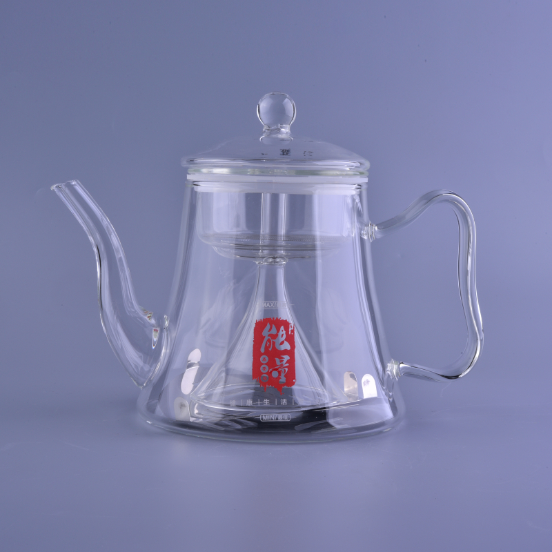 大型硼硅酸盐玻璃茶壶带铁片