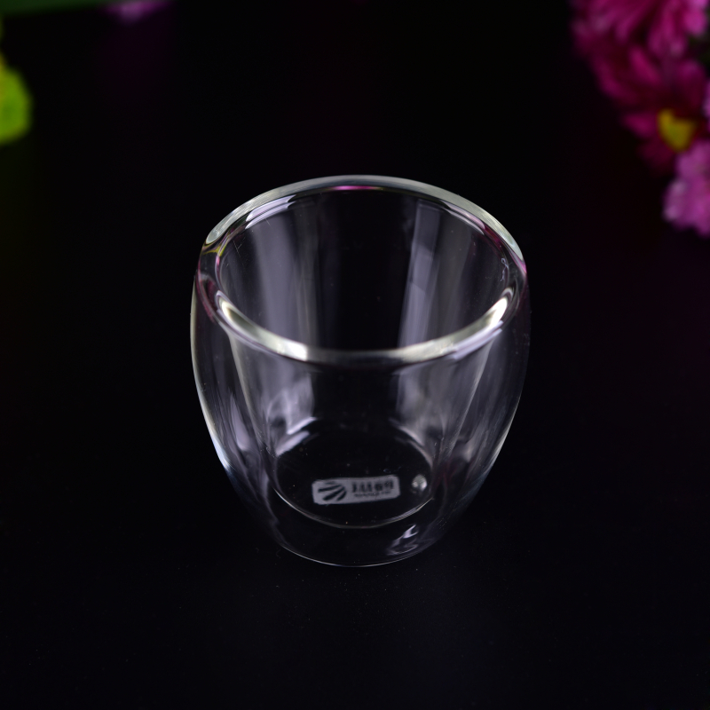 Tasse en verre à double paroi en verre borosilicate