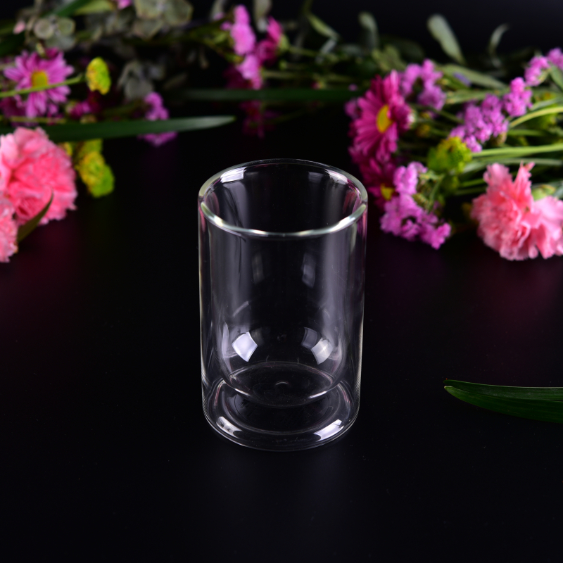Borosilicate double wall glass tea cup drinking glass