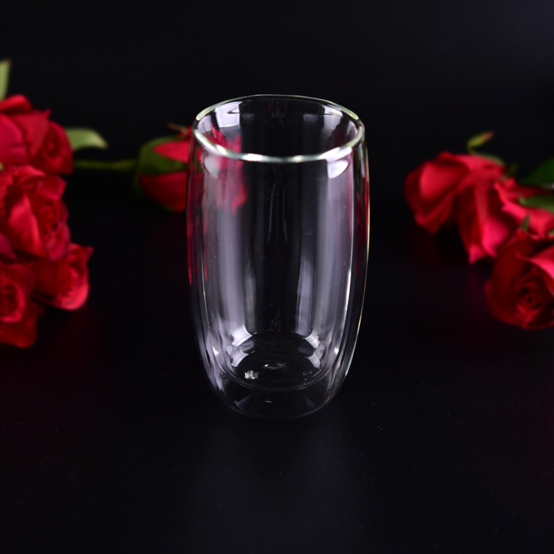 Boroslicate taza de vidrio de doble pared de beber