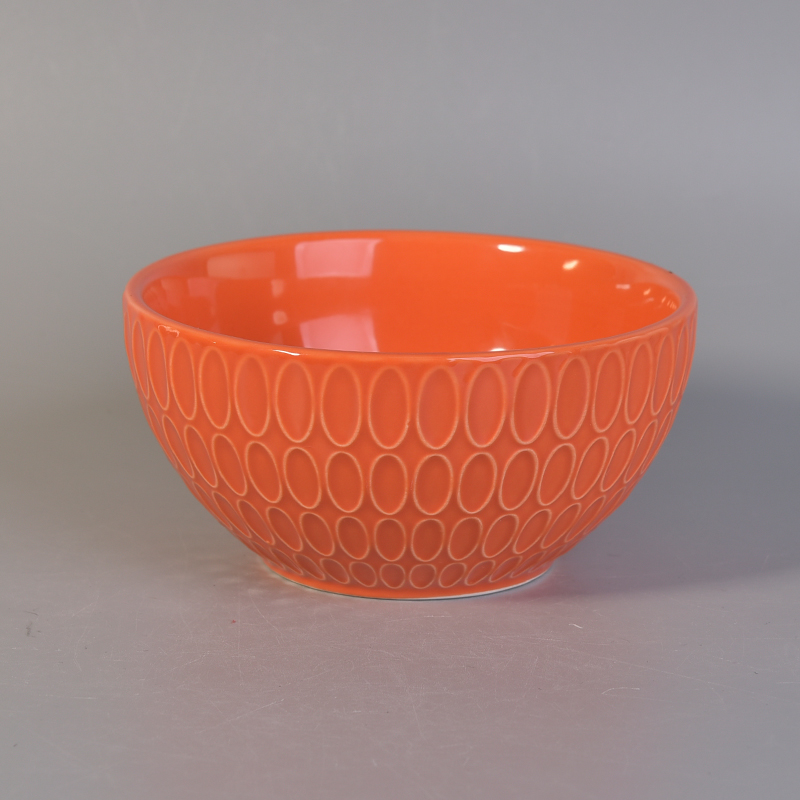 Bowl shape ceramic candle vessels