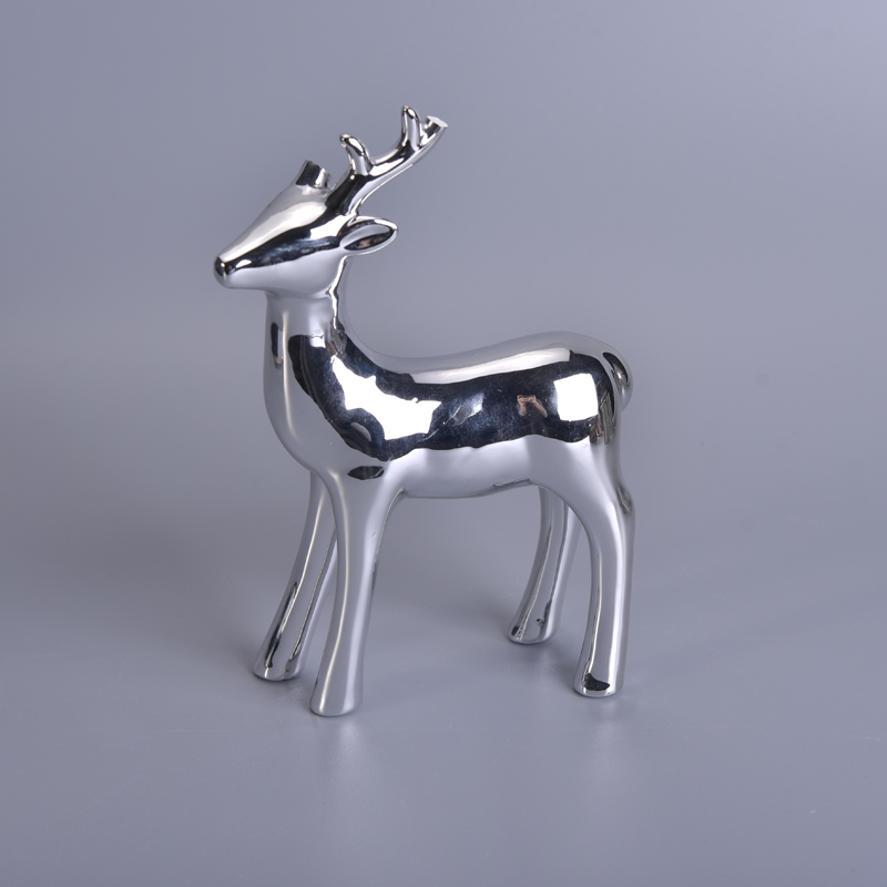 圣诞装饰银色陶瓷鹿