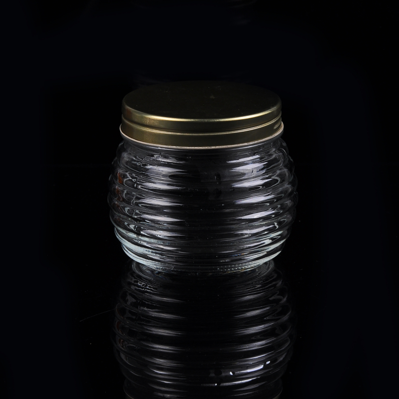 蓋付きの600ミリリットル透明なガラスジャム瓶ガラス瓶