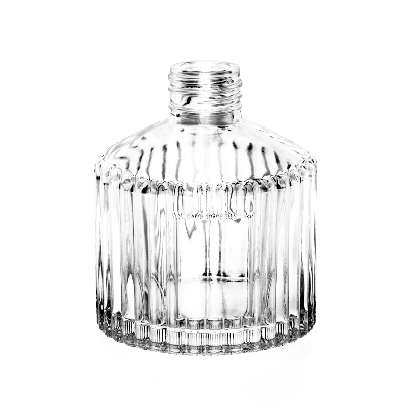 Botellas de difusor de vidrio transparente con logotipo en relieve al por mayor