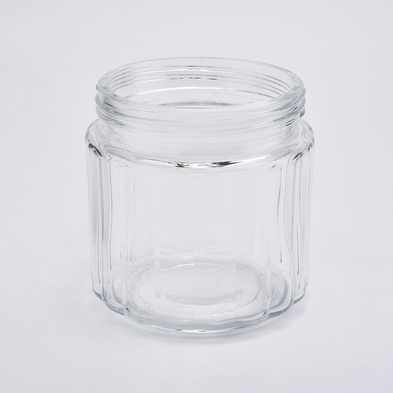 Candelabro de vidrio transparente con tapa de tarro de vela para hacer velas