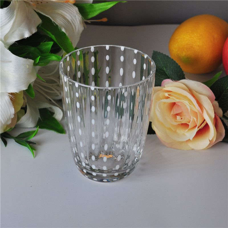 Clear Mouth Blown Decorative Glass Candle Jar