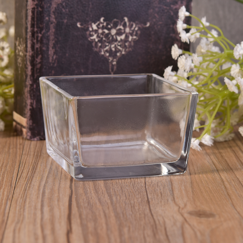 Clear Square tealight vetro candela jar all'ingrosso