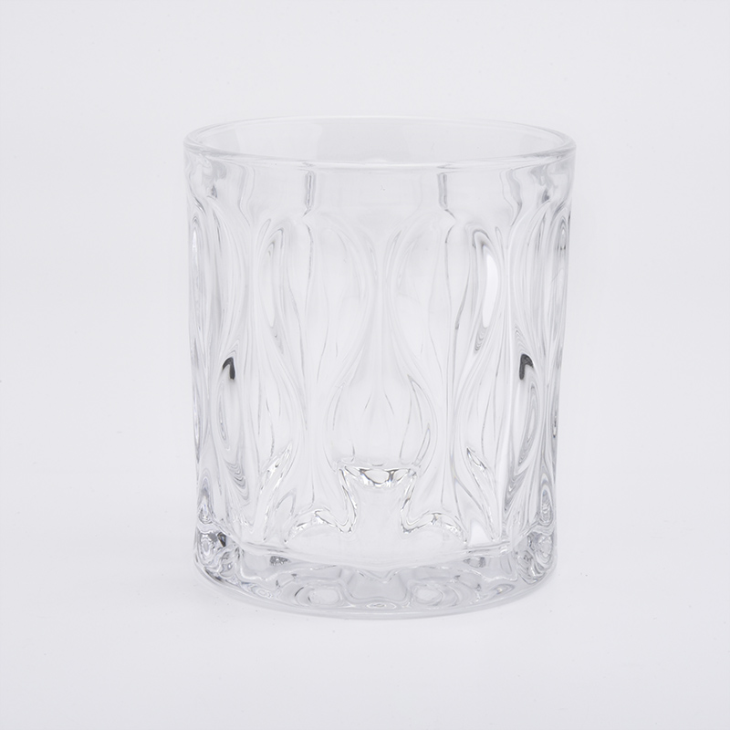 Portacandele in cristallo trasparente per la decorazione domestica all'ingrosso