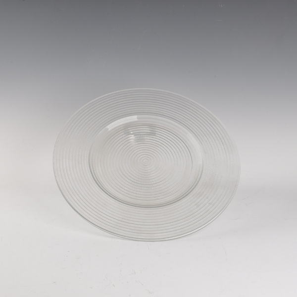 Clear dinner glass plate