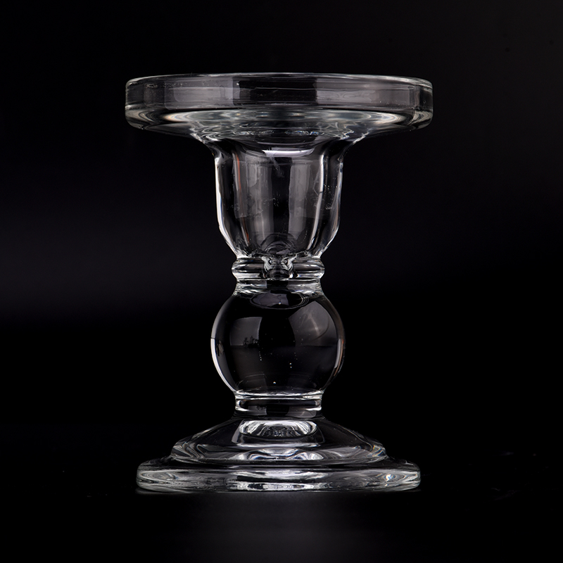 Pilar decorativo de vidrio transparente Velador cónico de cañería de vidrio 58 ml de vela de vidrio