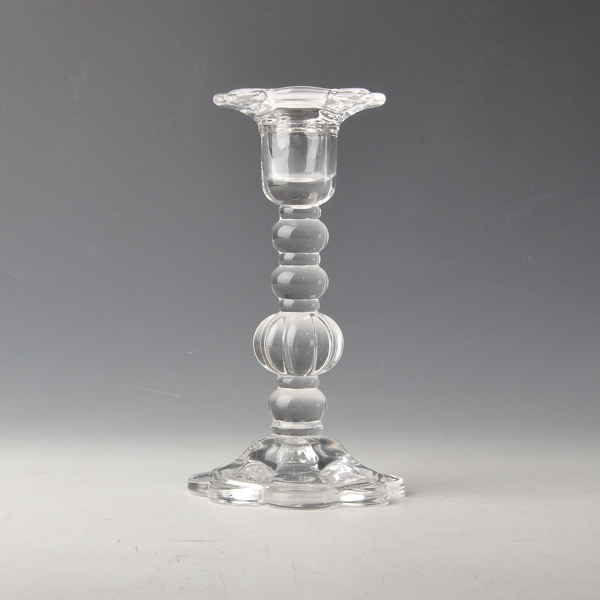 Clear glass square candlesticks