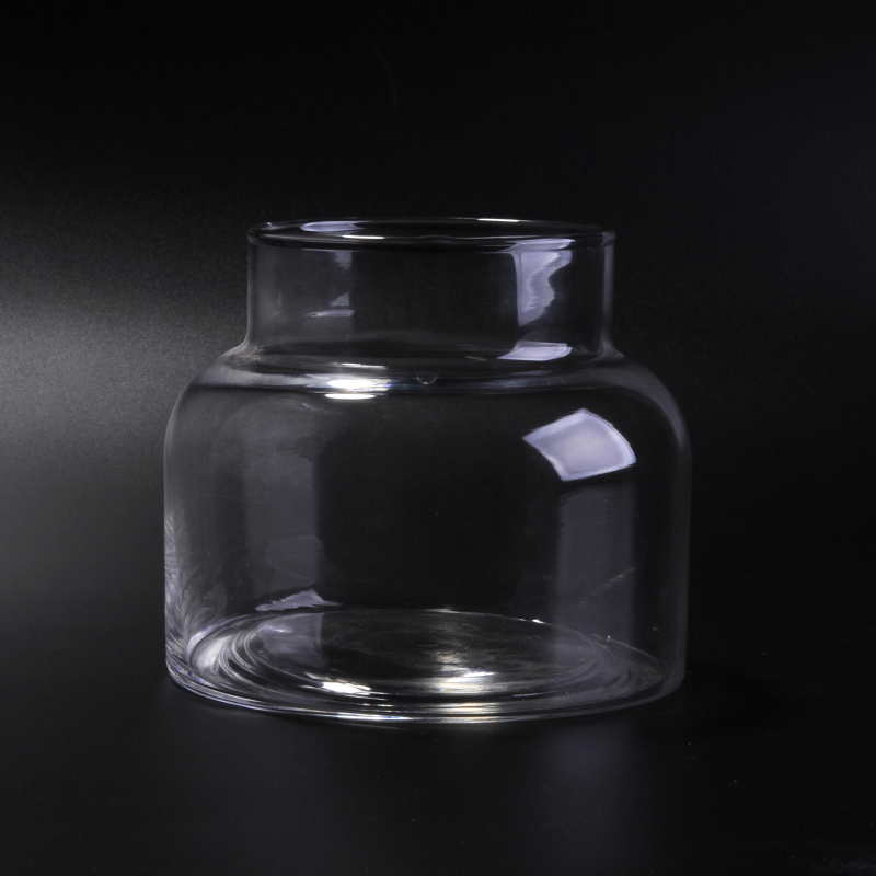 grande vaso di vetro trasparente capienza per candele