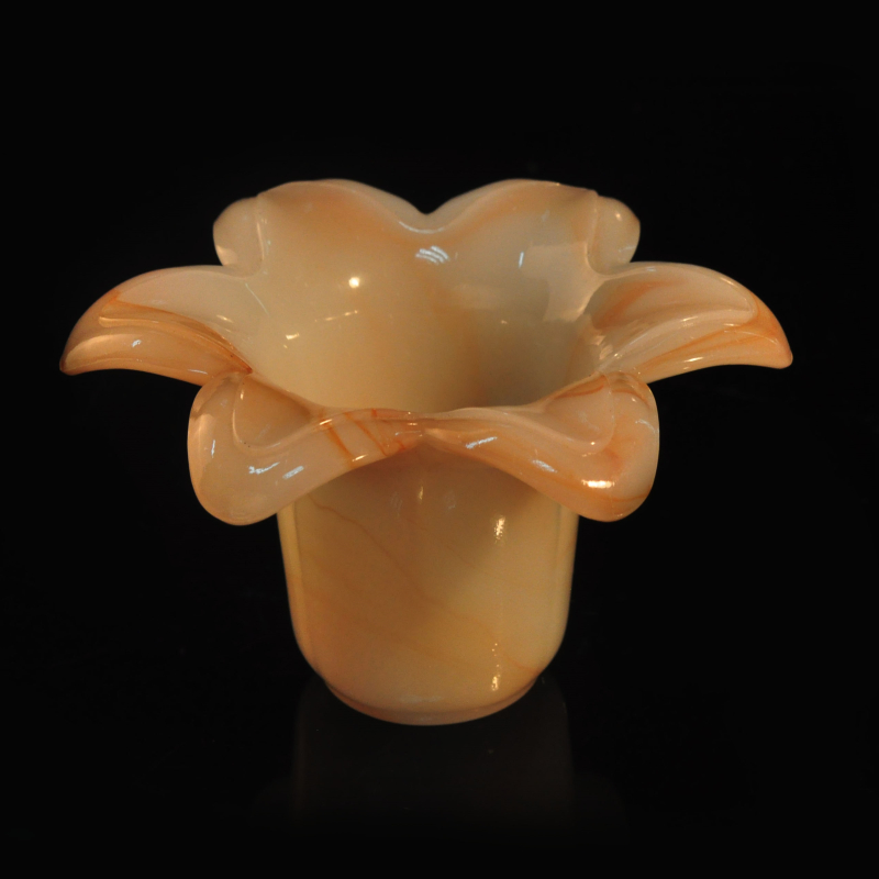 Cor material de vidro da forma da flor castiçal