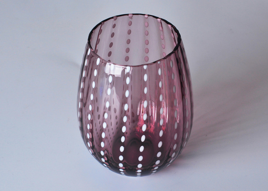 Colorato decorativo soffiato in vaso di vetro della candela