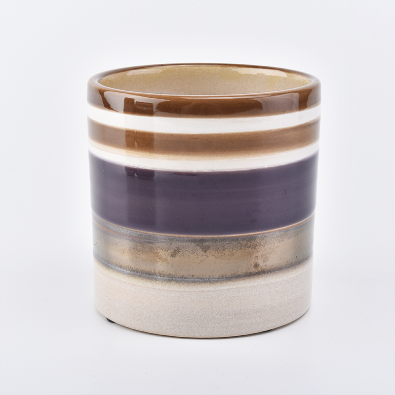 Candelabro ceramico cilindrico colorato 580ml