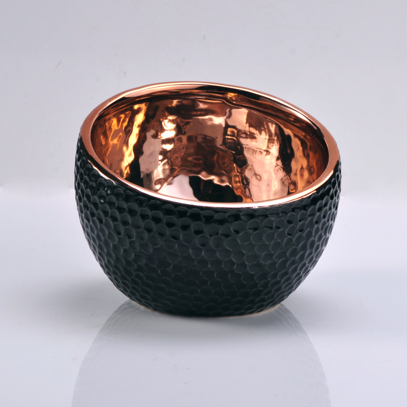 Copper ceramic bowl for candle