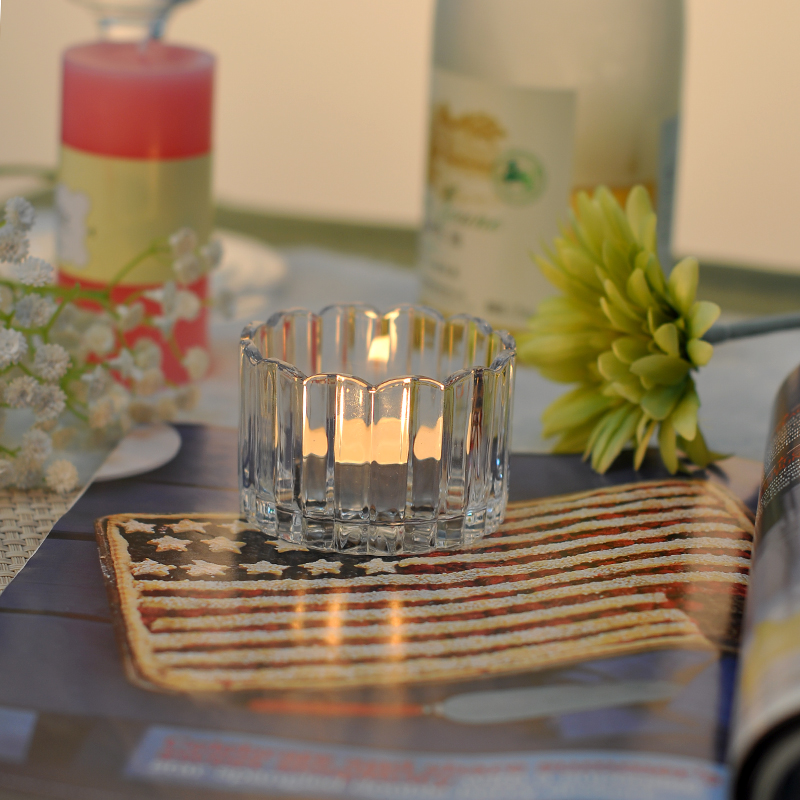 Crystal mini glass candle holder