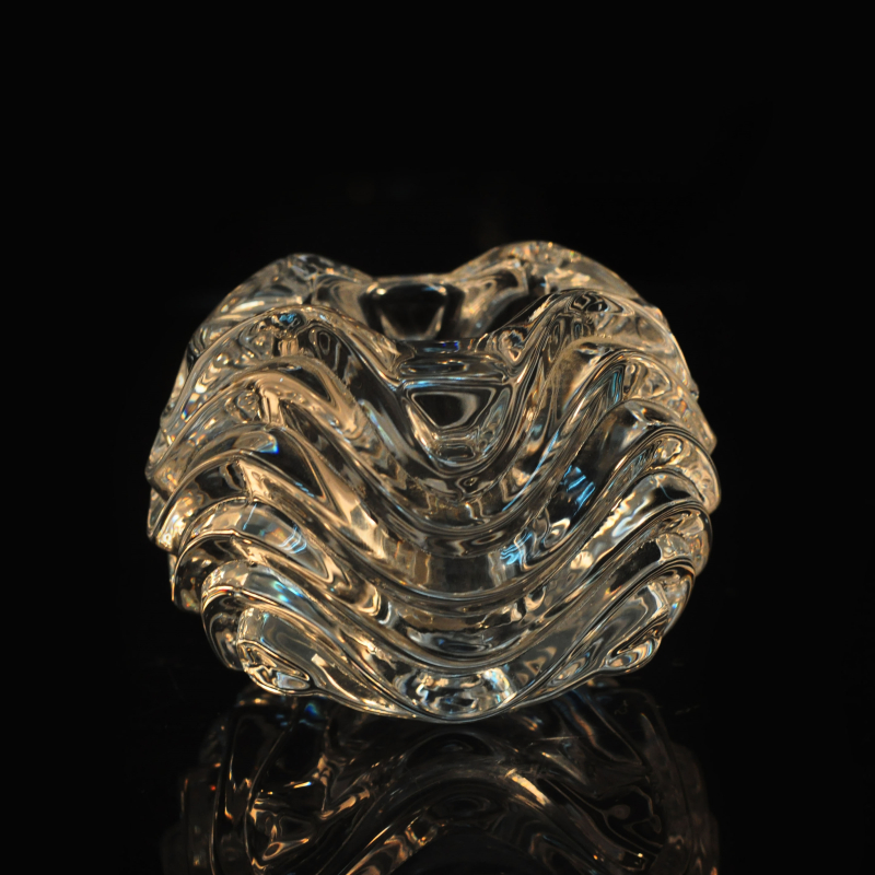 Crystal round small tealight glass holder