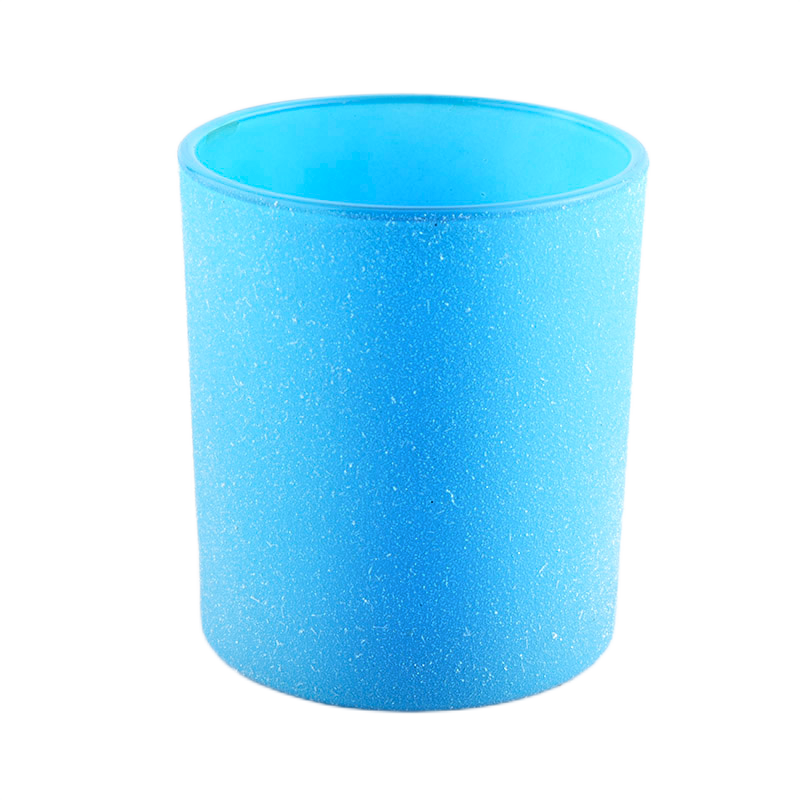 Оптовая 8 унций синяя стеклянная банка свеча свеча сосуды контейнер