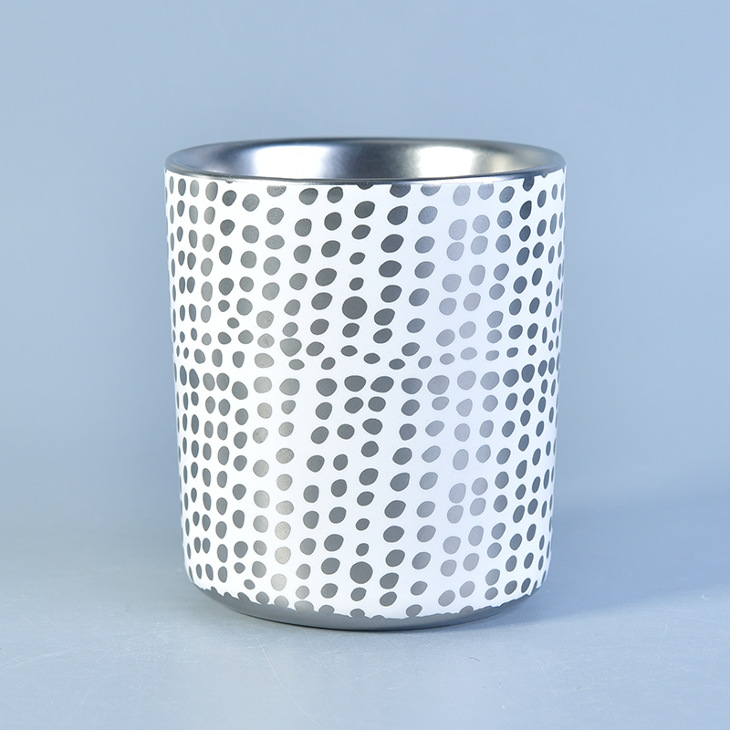 Custom Matte Silver Finish Selections Ceramic Candle Jars