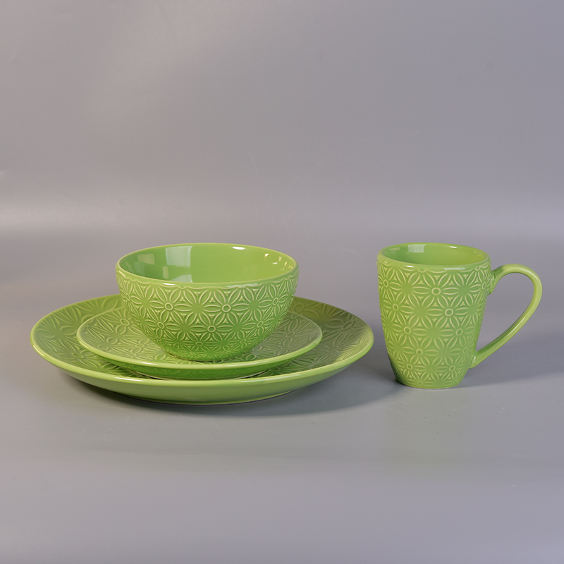 定制彩色陶瓷餐具套装及陶瓷杯