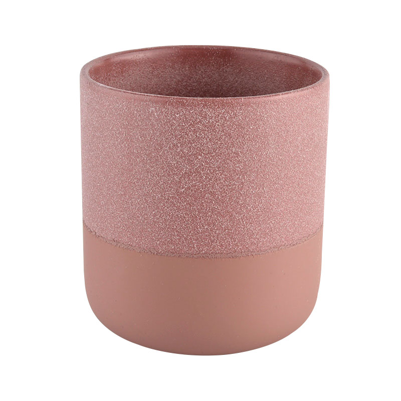 Custom nordic red ceramic candle jar home decor
