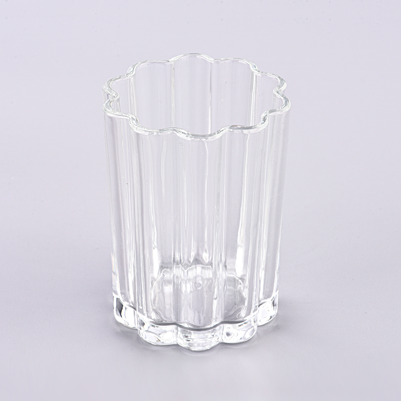 Benutzerdefinierte transparente blumenförmige Glaskerzenhalter Großhandel