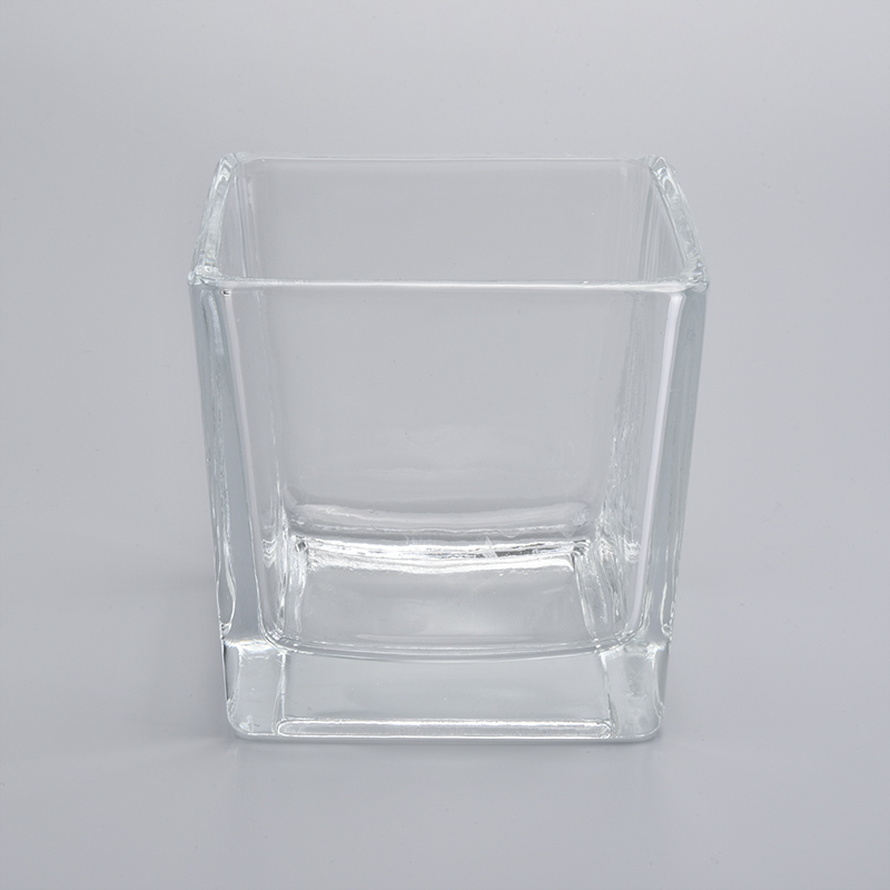 Large capacity Clear Square Glass Jars Vessel Wholesale