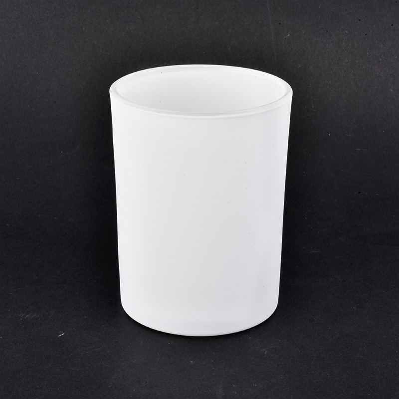 Pots en verre blanc mat décoratif 350ml pour la fabrication de bougies
