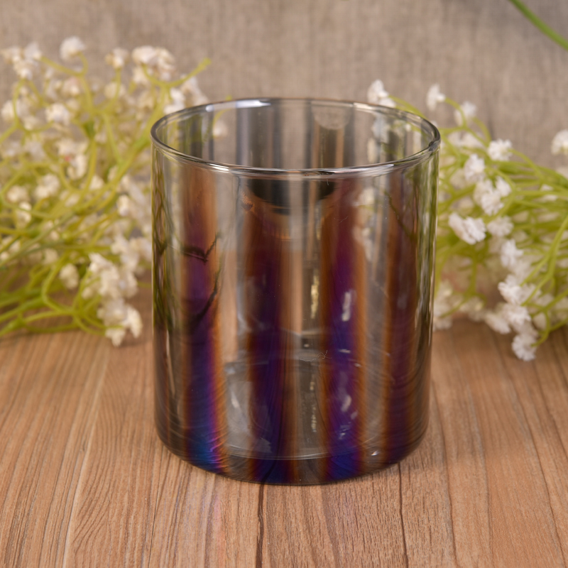 Dekorative, glatte, verglaste Kerzen-Behälter mit galvanische Farbe