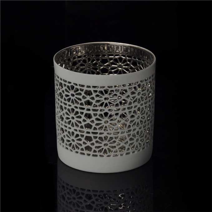 Cor prata decorativa cerâmica suporte de Vela Tealight