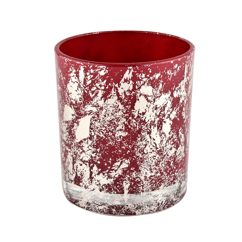 Decorative white printing dust and red candle vessels bulk suppliers