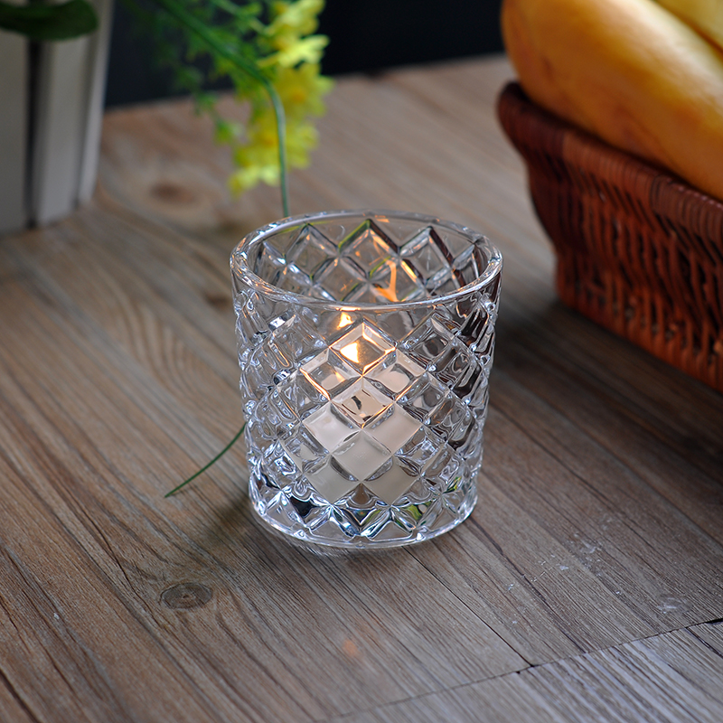 Hot Sale Crystal Clear Cylinder Glass Candle Holder