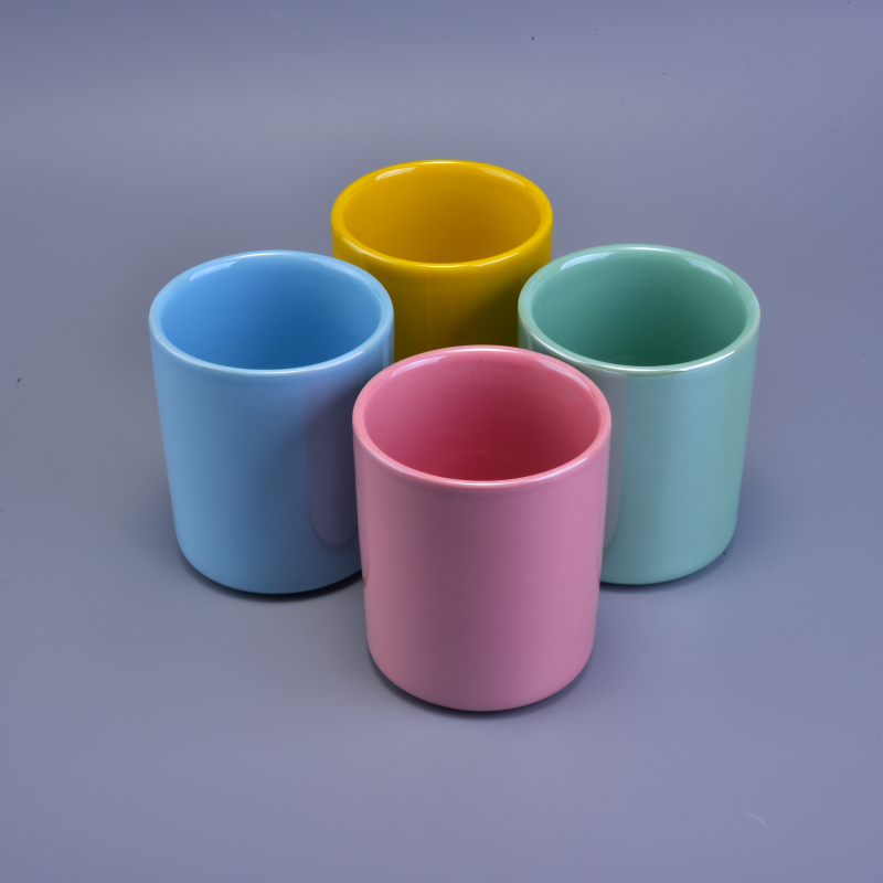 Different color ion plating jar ceramic candle holder