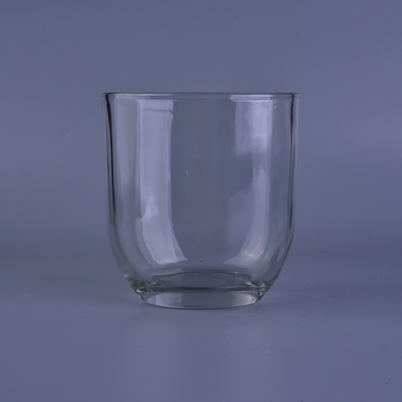 Different size big transparent candle holder glass