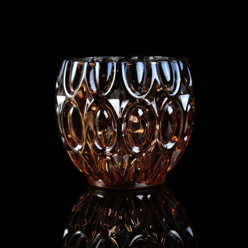 Dimpled Weddding decorazioni di colore spruzzato elettrolitico candela vaso di vetro