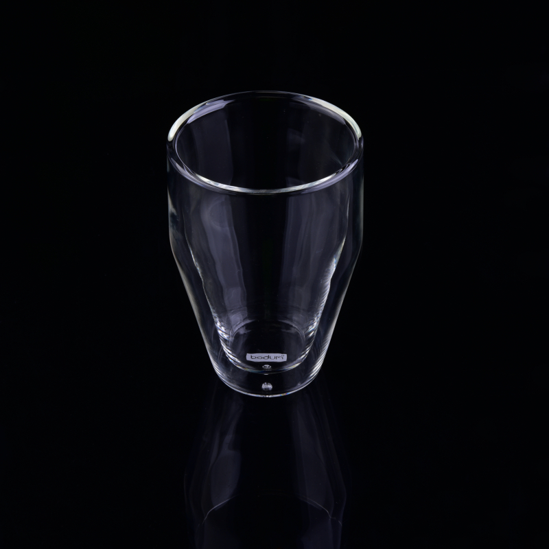 Double wall drinking glass cup for tea