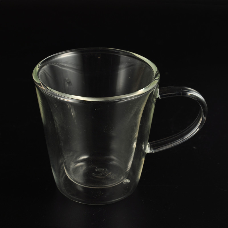 Double wall glass coffee mug wholesale