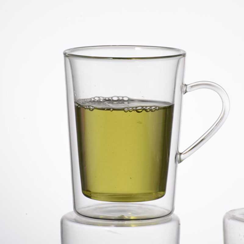 Double wall glass cup drinking glass