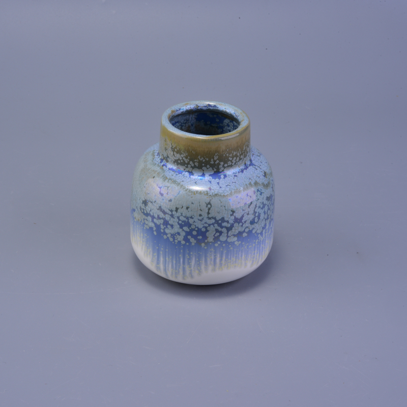 Elegent blaue Glasur Keramik Duft Diffusor Flasche