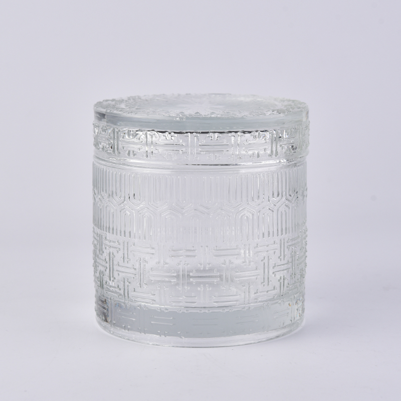 Wzór wytłoczenia 10 uncji wypełniający szklany świecznik z pokrywką