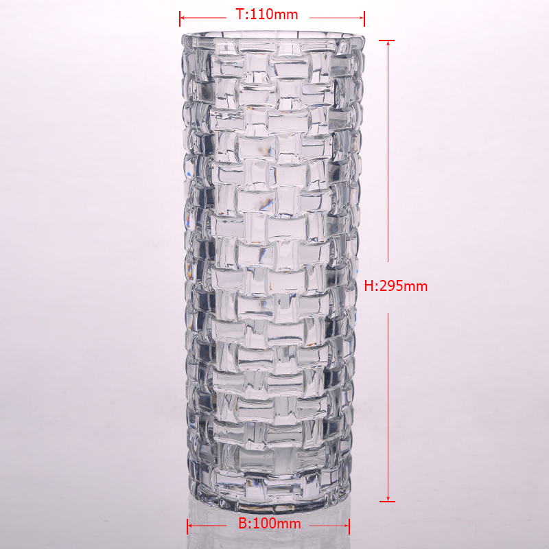 Cylindre en relief verre Vase Wholesaler from China