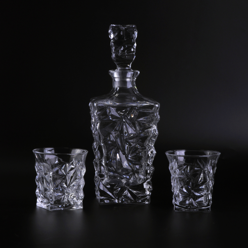 regalo operato set di cristallo whisky taglio del diamante vuoto decanter in vetro
