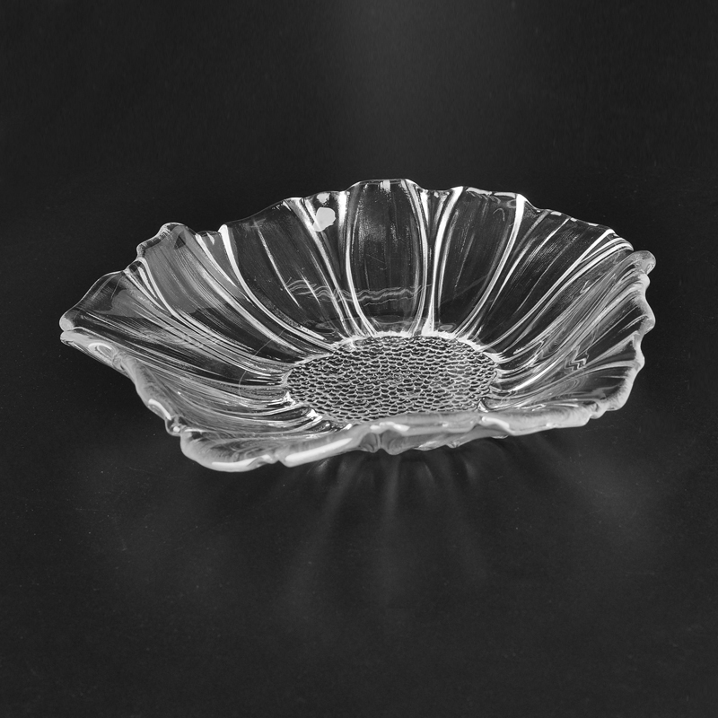 Sunflower Shape Food Safety Glass Plate
